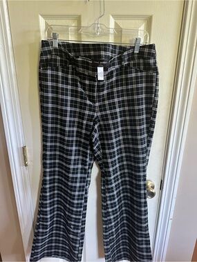 Lane Bryant Black and White Plaid Trousers
